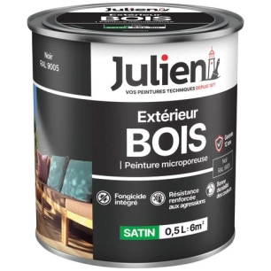 Peinture Julien bois microporeux noir 0.5l - JULIEN