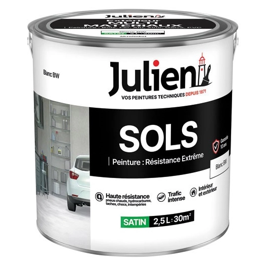 Peinture Julien sols extrême blanc base white 2.5l - JULIEN