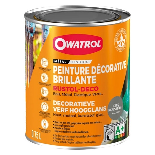 Peinture Durieu rustol deco antirouille 0.75l gris poussière ral 703 - OWATROL