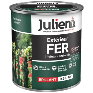 Peinture Julien fer anti rouille vert basque 0.5l - JULIEN