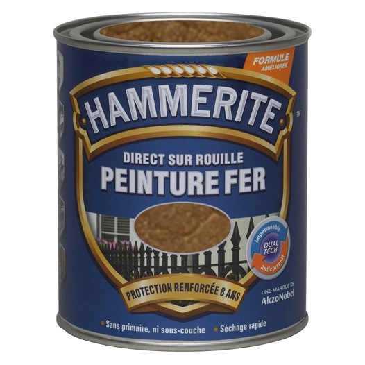 Peinture Hammerite fer martelé 0.75l cuivre 070717 - JULIEN