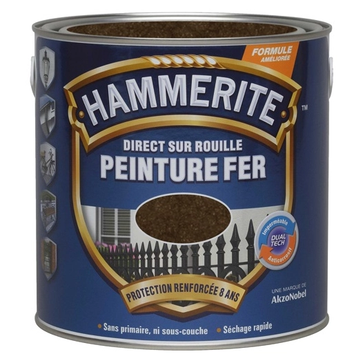Peinture Hammerite fer martelé 0.25l chataigne 070706 - JULIEN