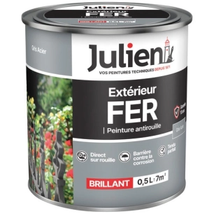 Peinture Julien fer anti rouille gris acier 0.5l - JULIEN