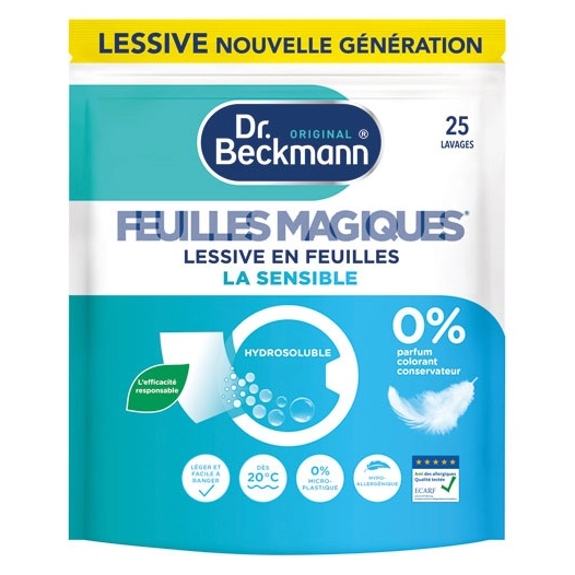 Lessive en feuilles la sensible 25 lavages - DR BECKMANN