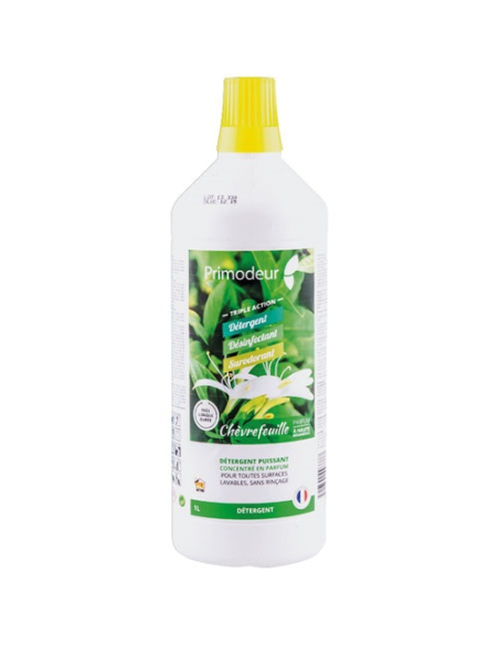 Primodeur 3D Nettoyant Désinfectant Surodorant 1 litre Parfum Chèvrefeuille - PRIMODEUR