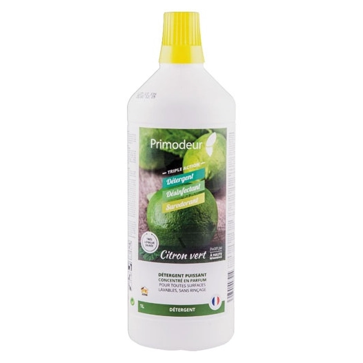 Primodeur 3D Nettoyant Désinfectant Surodorant 1 litre Parfum Citron Vert - PRIMODEUR