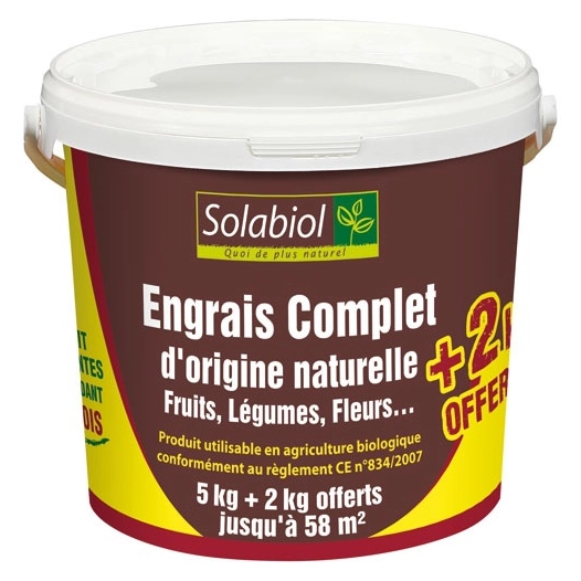 Engrais complet 5 + 2kg offert /nc - SOLABIOL