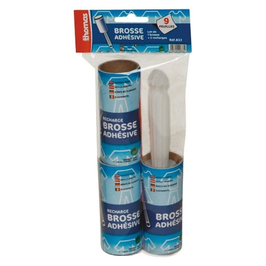 Brosse adhésive + 2 recharges 9 feuilles - THOMAS
