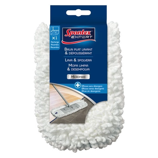 Recharge balai lavant et dépoussiant 100% microfibre - SPONTEX EXPERT