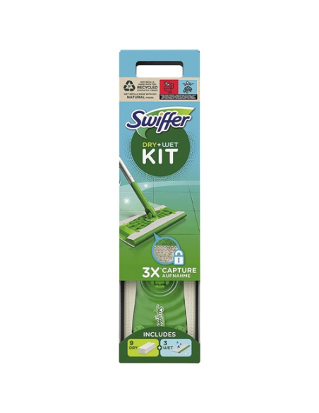 Swiffer kit balai + 9 lingettes dry +3 lingettes wet - SWIFFER