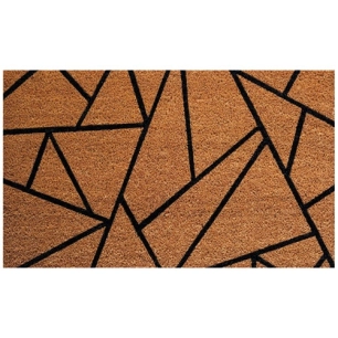 Tapis coco naturel, semelle latex 45x75 cm graphique beige - IDMAT