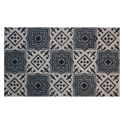 Tapis coco naturel carreaux ciment 45x75cm - IDMAT