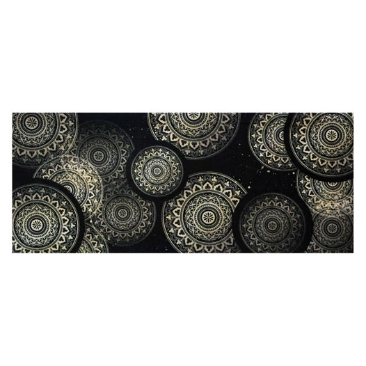 Tapis boston 50x120cm mandala noir - IDMAT