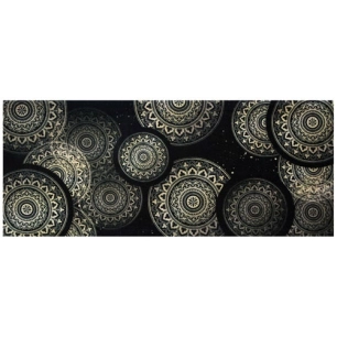 Tapis boston 50x120cm mandala noir - IDMAT