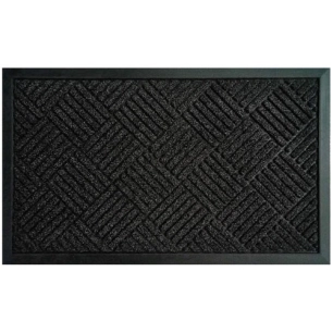 Tapis rubber brush vert 45x75 noir - IDMAT