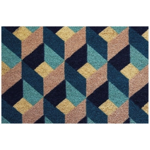 Tapis coco blanchil sur semelle latex 40x60cm géométrie - IDMAT