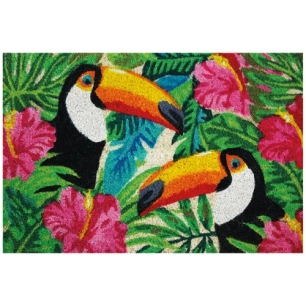 Tapis coco blanchi toucans / pvc 40x60 cm - IDMAT