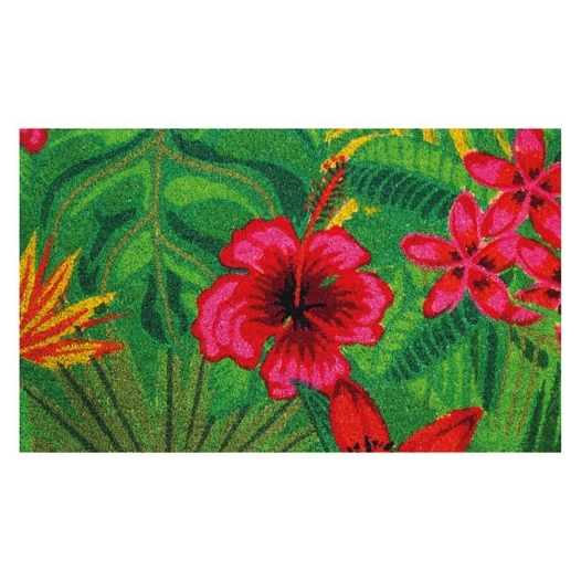 Tapis coco naturel hibiscus 45x75cm - IDMAT