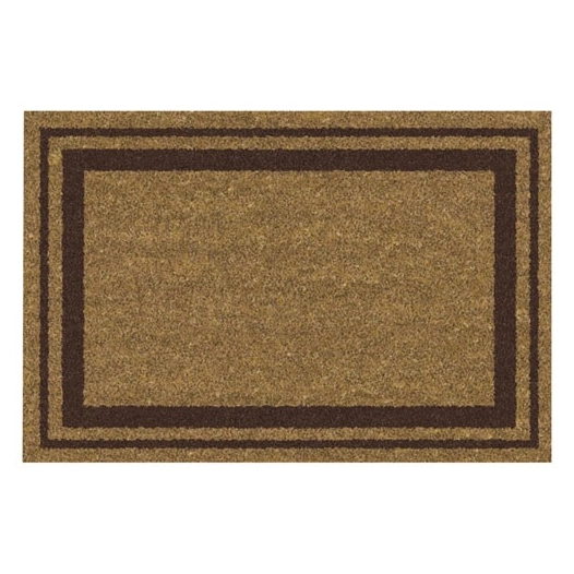 Tapis coco naturel 40x60cm épaisseur 15 mm bord marron - IDMAT