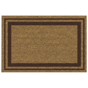 Tapis coco naturel 40x60cm épaisseur 15 mm bord marron - IDMAT