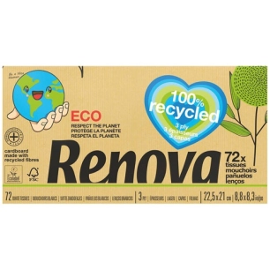 30 Mouchoirs renova boite recyclé 100% x72 - RENOVA