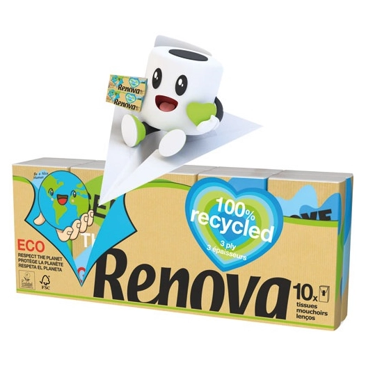 Mouchoirs rénovagreen étuis 10x10 - RENOVA