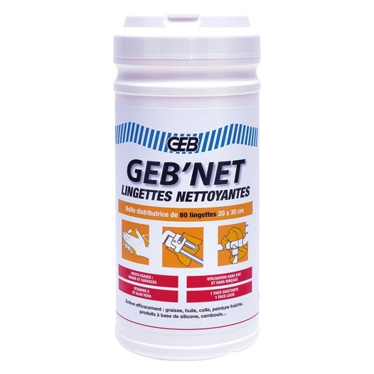 Lingettes nettoyantes mains et surfaces gebnet seau x80 - GEB