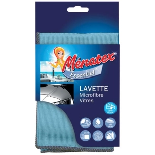 lavette microfibre vitre double face 30x31cm - MENATEX