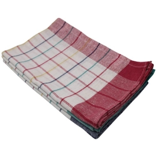 Lot 3 torchons victoria 2 rouge et 1 gris - TISSAGES DE BEAULIEU