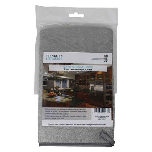Gant microfibre special inox sur carte - TISSAGES DE BEAULIEU
