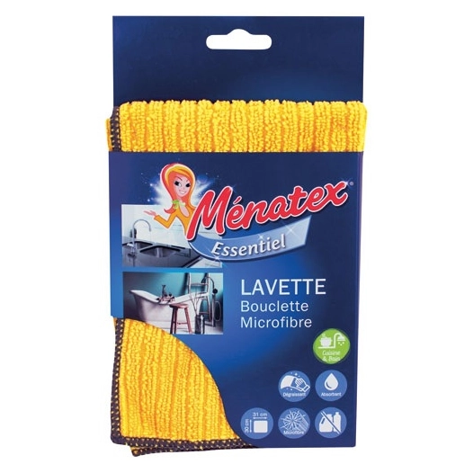 Lavette bouclée microfibre 30x31cm - MENATEX