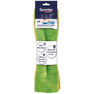 Lavette microfibre multi usages x 8 - SPONTEX EXPERT