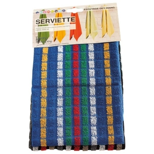 Torchons essuie mains mineur 1 bleu 1 noir - TISSAGES DE BEAULIEU