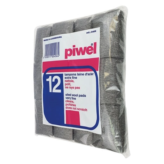 Tampon laine d'acier extrafine grade 00 x12 - TAMPEL