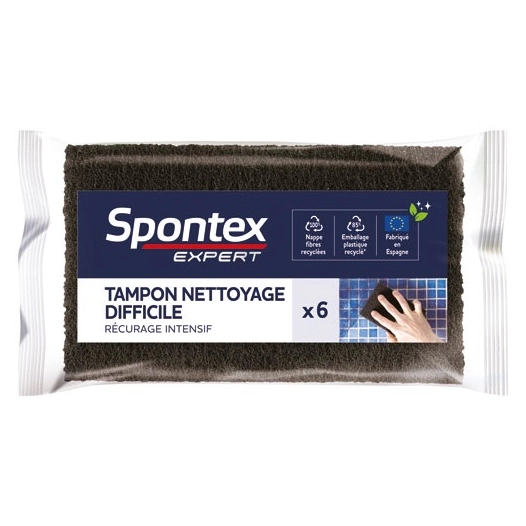 Tampon nettoyage difficile x 6 - SPONTEX EXPERT