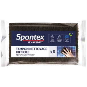 Tampon nettoyage difficile x 6 - SPONTEX EXPERT
