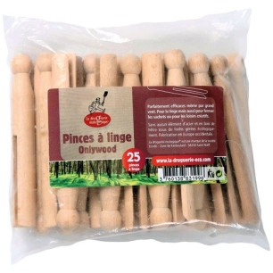 Sachet de 25 pinces à linge onlywood - LA DROGUERIE ECOLOGI
