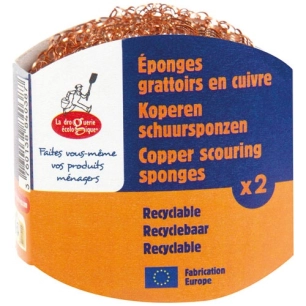 Lot de 2 eponges grattoir en cuivre - LA DROGUERIE ECOLOGI