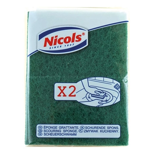 Eponge grattante verte eco x2 - NICOLS