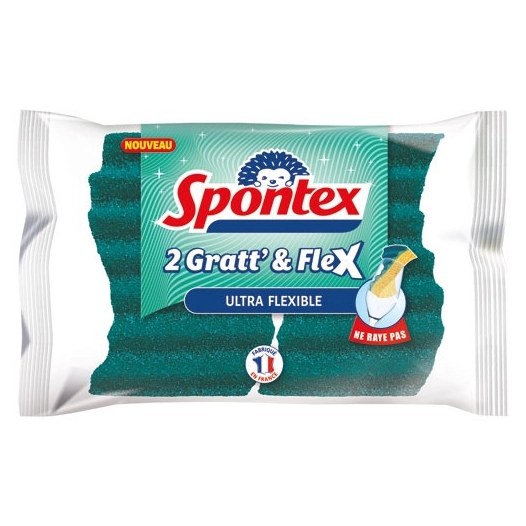Eponge gratte & flex ultra flexible non rayante. - SPONTEX