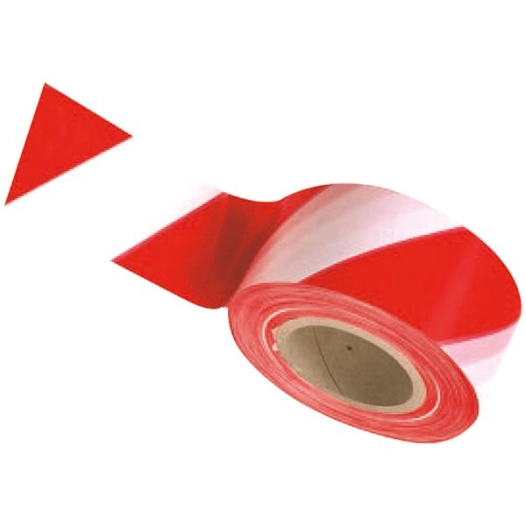 Ruban de chantier rouge blanc alterne 5cm x 100m - VINMER