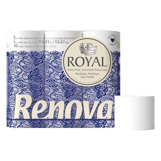 7 Papier WC 9 rouleaux blanc 4 plis royal - RENOVA
