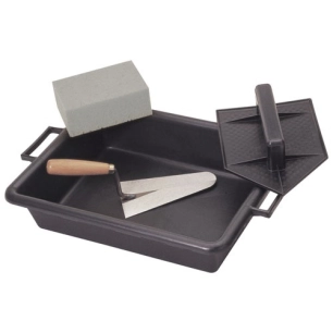 Lot de maçon : taloche pointue + auge 10L +truelle - VINMER