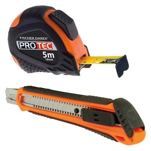 Kit mesure 5m et cutter 18mm cross marketing - FISCHER DAREX