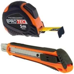 Kit mesure 5m et cutter 18mm cross marketing - FISCHER DAREX