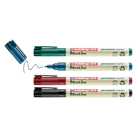 Marqueur trait fin 1mm permanent ecoline étui assorti de 4 - EDDING