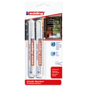 Marqueur craie liquide blanc blister de 2 - EDDING