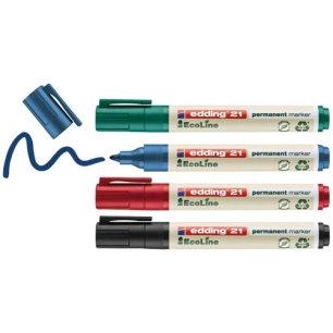 Marqueur 3mm permanent ecoline coloris assortis etui de 4 - EDDING