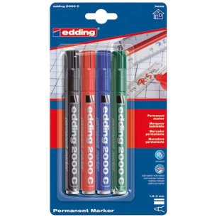 Marqueur indélébile x4 assortis - EDDING