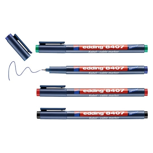 Marqueur de cable étui de 4 couleurs assorties - EDDING